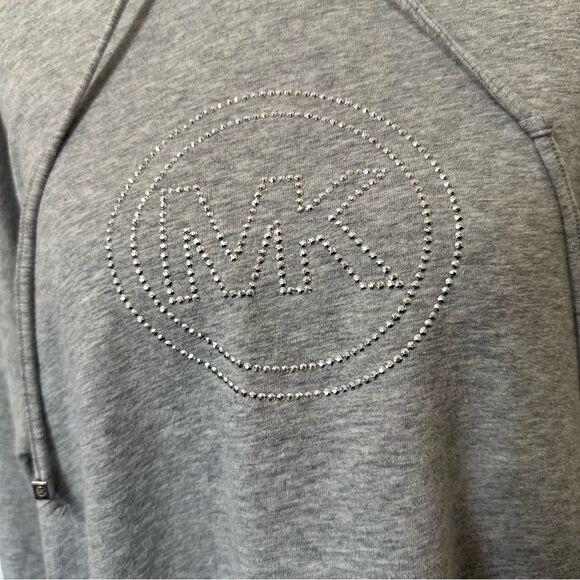 Michael Kors Women’s Gray Lightweight Hoodie with Embellished Logo - Picture 3 of 8